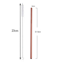Load image into Gallery viewer, Colorful 304 Stainless Metal Drinking Straws