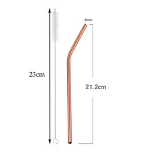 Load image into Gallery viewer, Colorful 304 Stainless Metal Drinking Straws