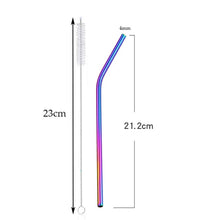 Load image into Gallery viewer, Colorful 304 Stainless Metal Drinking Straws