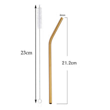 Load image into Gallery viewer, Colorful 304 Stainless Metal Drinking Straws
