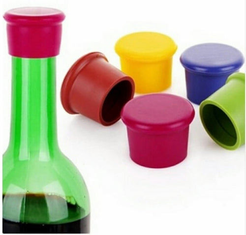 5Pcs Assorted Colors Silicone Reusable Wine Bottle Caps