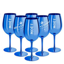 Load image into Gallery viewer, Blue Plastic champagne glass one piece