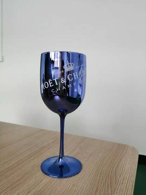 Blue Plastic champagne glass one piece