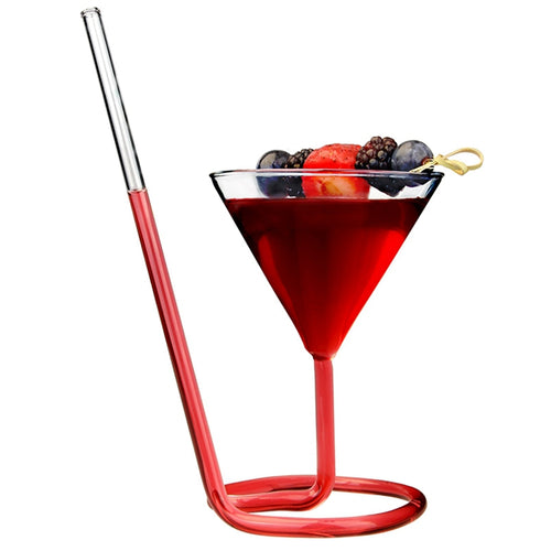 Creative Screw Spiral Straw Molecular Cocktail Glass Bar Party Wine Glass