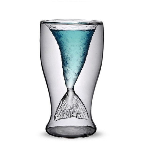 Creative Double-layer Glass cup Fish