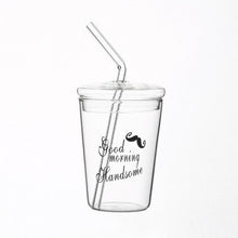 Load image into Gallery viewer, Transparent Glass Cup With Straw
