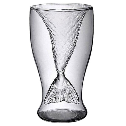 LHBL Clear 100ml Creative Mermaid Shape Glass Wine Beer Cup for Bar Party