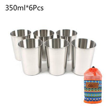 Load image into Gallery viewer, Stainless Steel Camping Cup Picnic Set Cooking Tableware for Outdoor Hiking Backpacking Travel Cups