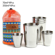 Load image into Gallery viewer, Stainless Steel Camping Cup Picnic Set Cooking Tableware for Outdoor Hiking Backpacking Travel Cups