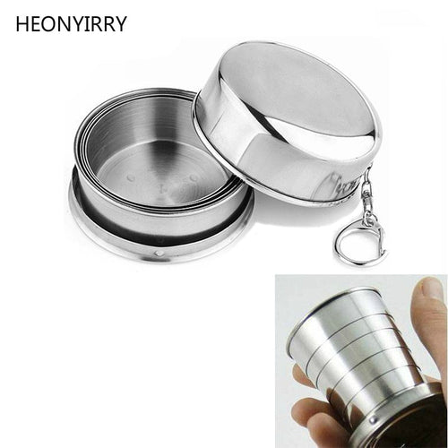 1Pcs Stainless Steel Folding Cup
