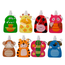 Load image into Gallery viewer, 1 Pc 360ml Eco Friendly Foldable Cartoon Baby Water Feeding Bag Cups