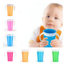 Load image into Gallery viewer, 1PC 360 Degree Can Be Rotated Magic Cup Baby Learning Drinking Cup LeakProof Child Water Cup Bottle 260ML