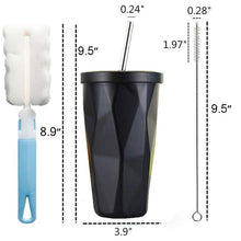 Load image into Gallery viewer, Stainless Steel Coffee Mug With Straw Lid Double Wall Thermos Mug 500ml