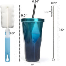 Load image into Gallery viewer, Stainless Steel Coffee Mug With Straw Lid Double Wall Thermos Mug 500ml