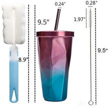 Load image into Gallery viewer, Stainless Steel Coffee Mug With Straw Lid Double Wall Thermos Mug 500ml